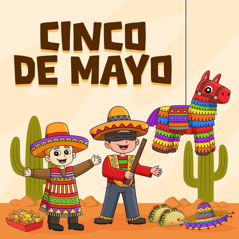 Cinco de Mayo Poster Square Banner Background vector