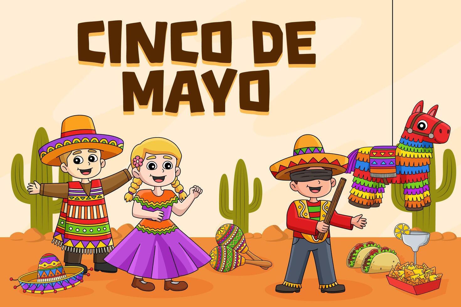 Cinco de Mayo Poster Horizontal Banner Background vector