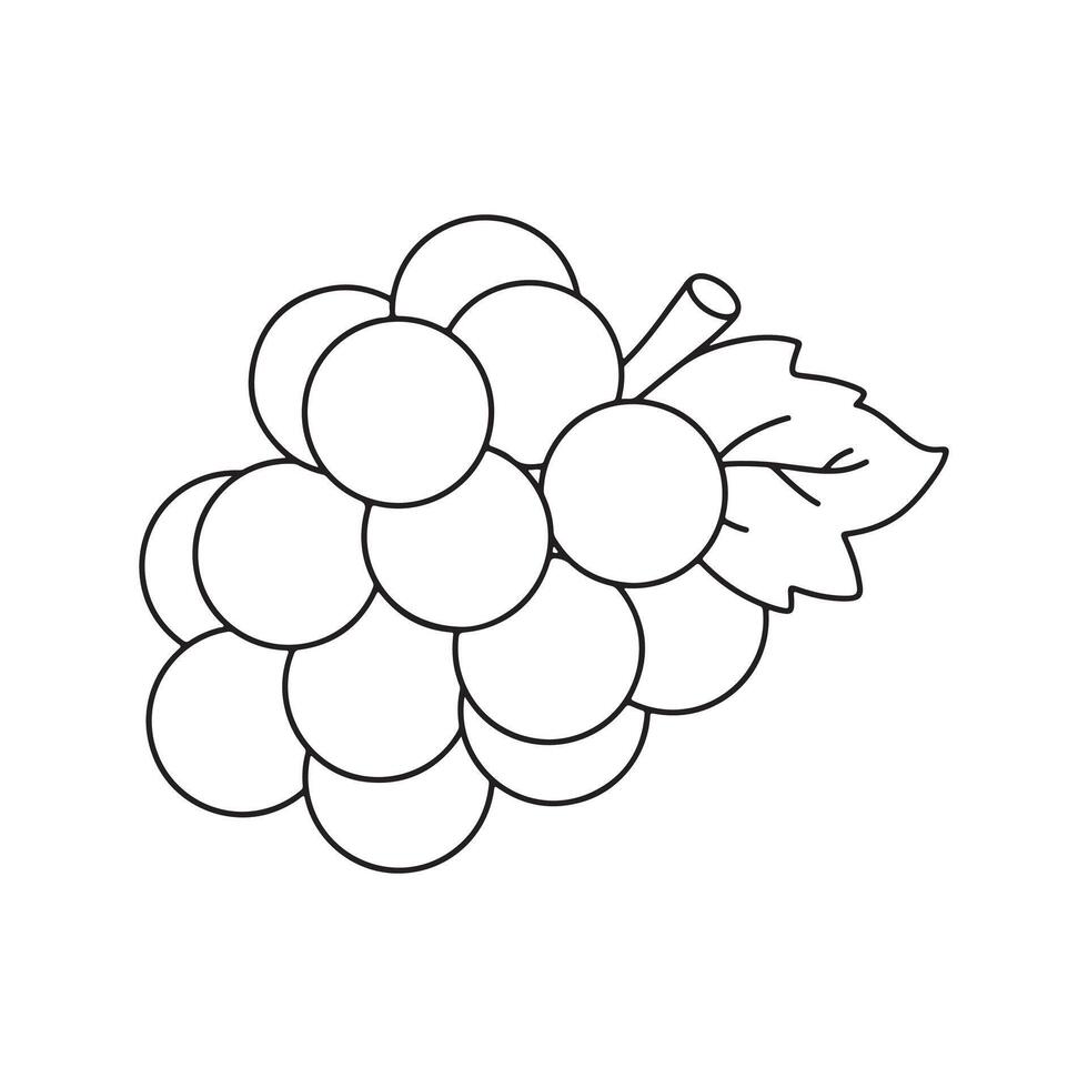 Grapes line icon. illustration of a bunch of grapes. vector