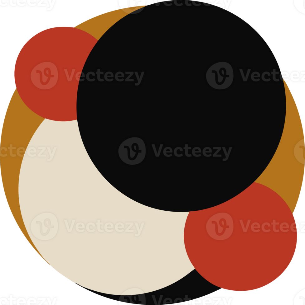 Abstract Retro Geometric Composition with Bold Circles and Contrasting Colors png