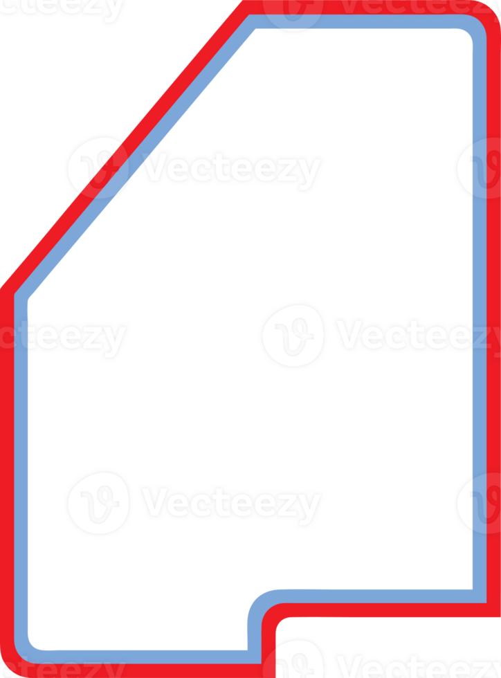 Red Blue Rectangular Retro Frame png