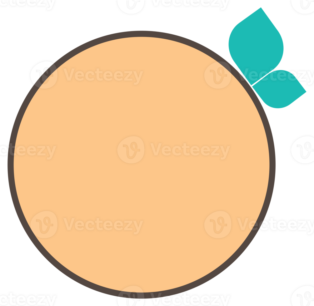 Blank Circular Label With Leaves png