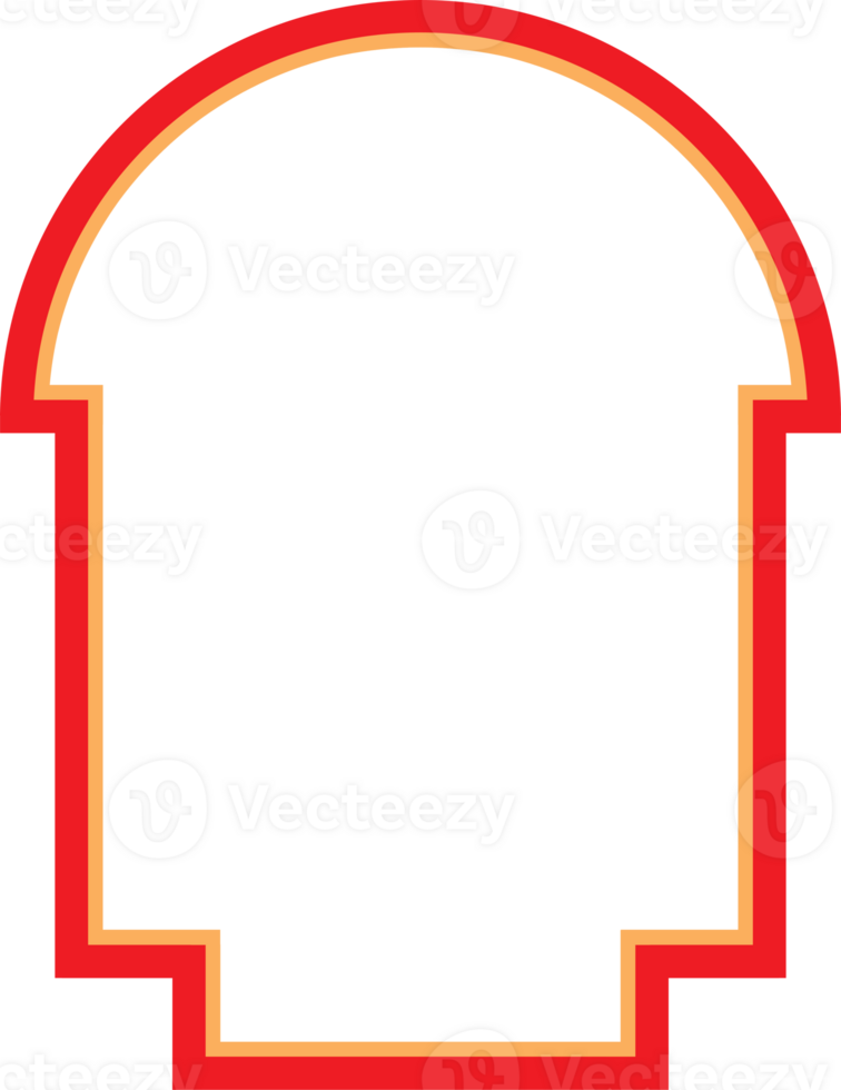 Red Orange Rectangular Arched Frame png