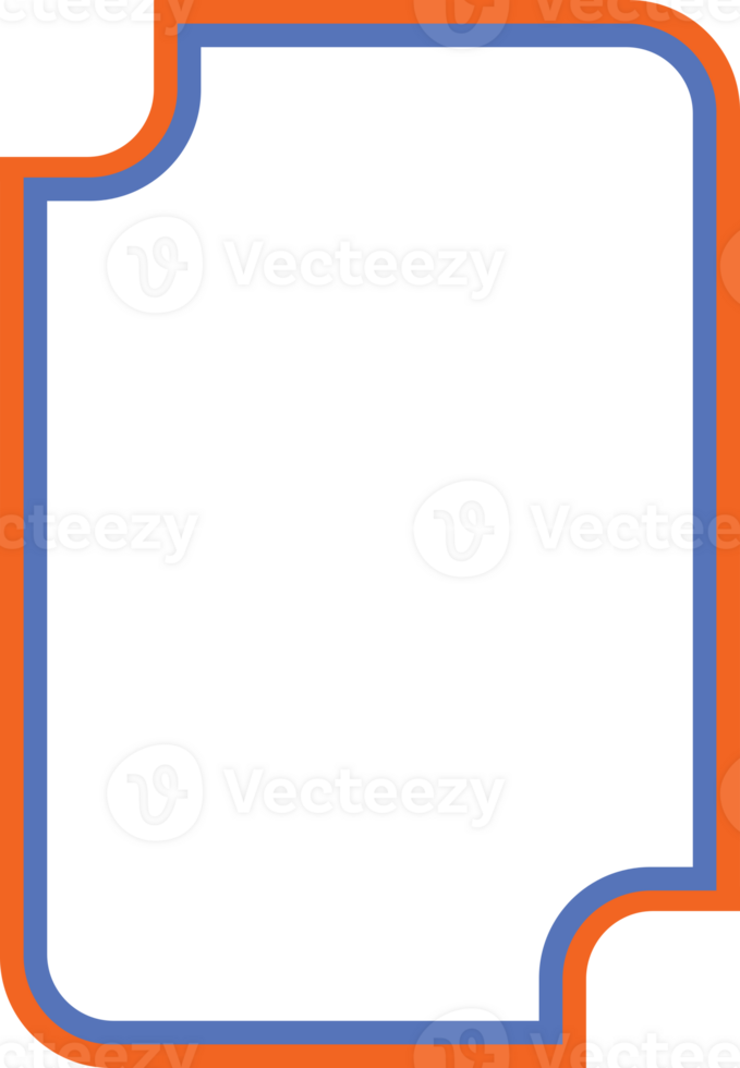 Blue Orange Retro Rounded Rectangular Frame png