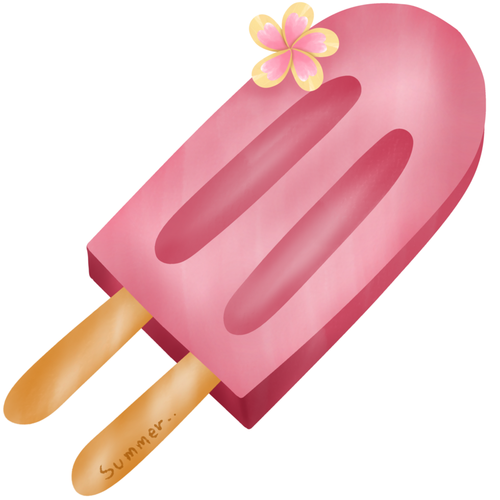 ice cream decorated with cute flowers png