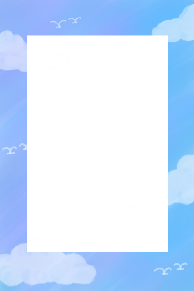 blue sky and white cloud frame backgruound png