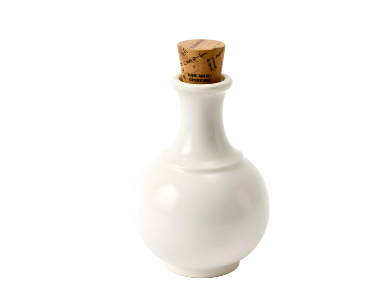 White bottle with cork isolated on transparent background png