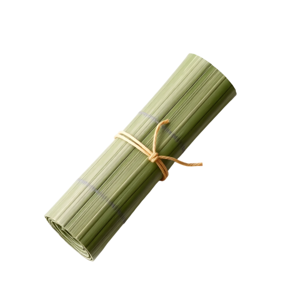 Bamboo shoot tied with rope isolated on transparent background png