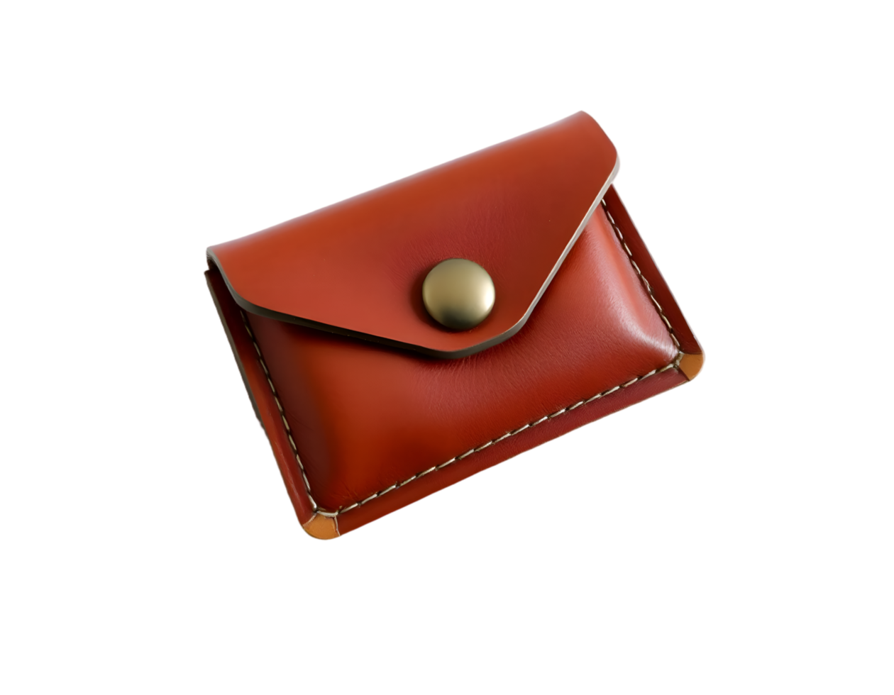 Brown leather wallet isolated on a transparent background png
