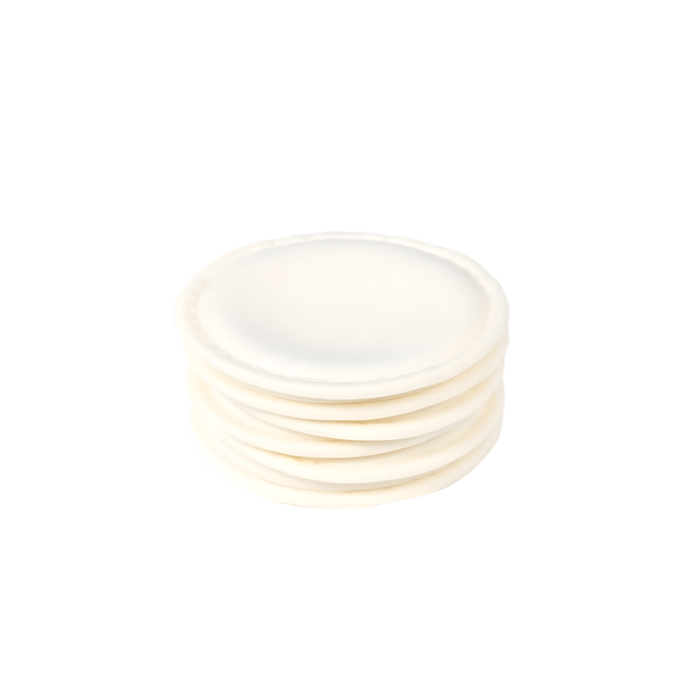 White round paper pancakes isolated on transparent background png
