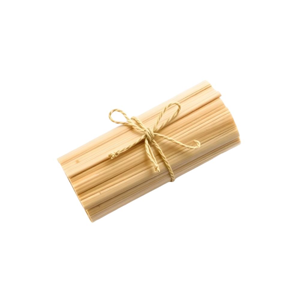 Wooden stick tied with rope isolated on transparent background png