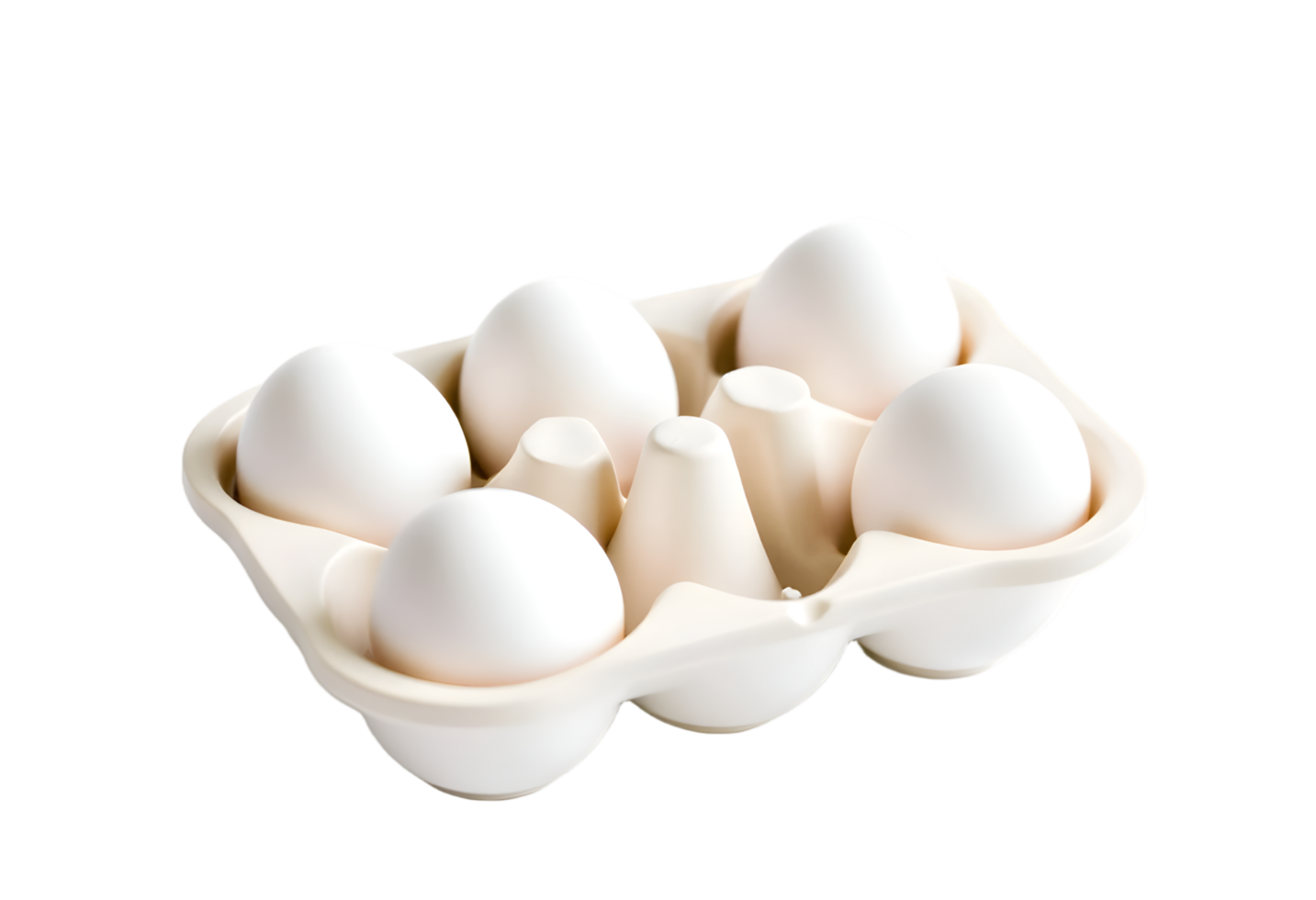 White eggs in egg carton isolated on transparent background png