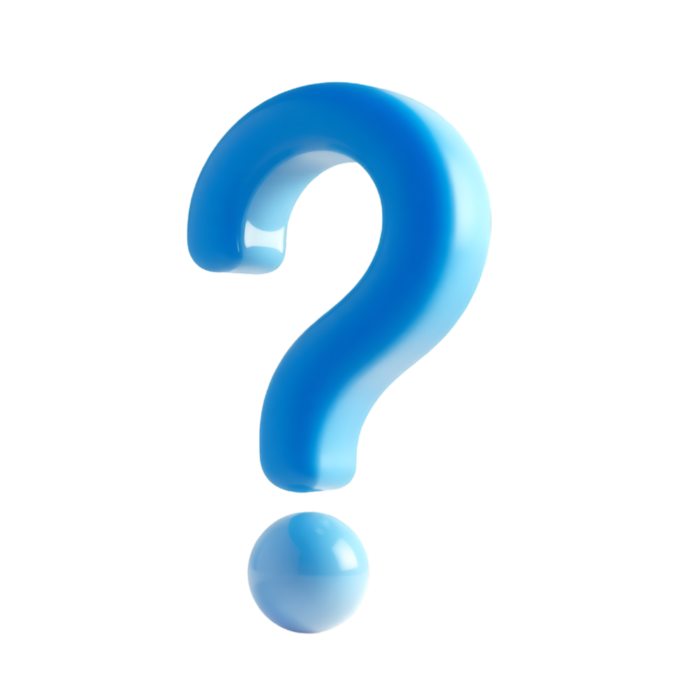 Glossy Blue Question Mark, Curiosity Symbol, Inquiry Icon png