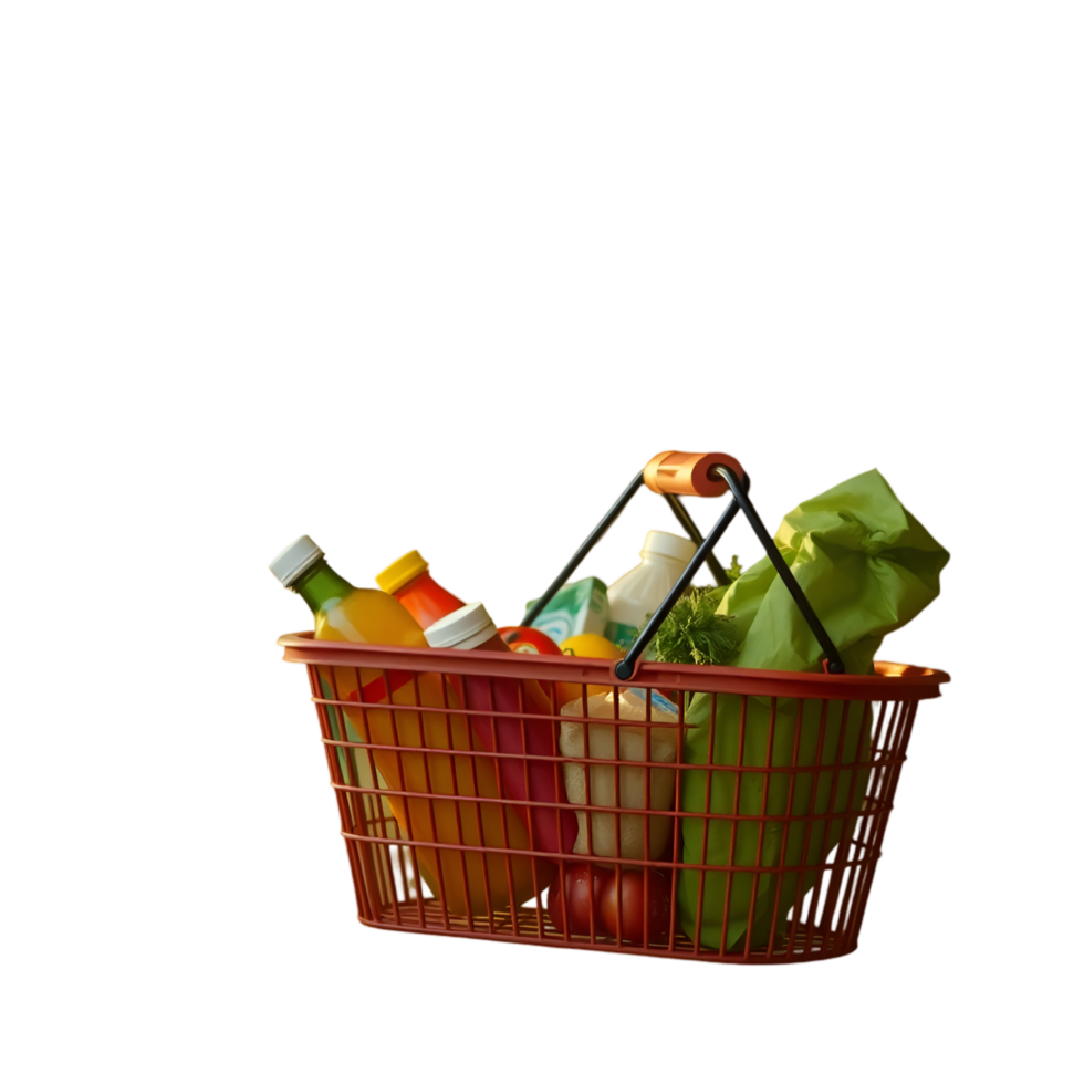 Grocery Shopping Basket, Fresh Ingredients, Healthy Choices png