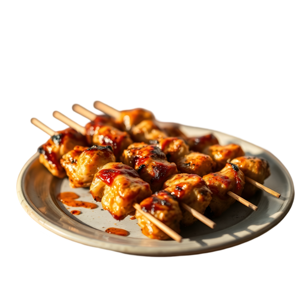 BBQ Chicken Skewers, Garnished with Cilantro, Delicious Meal png
