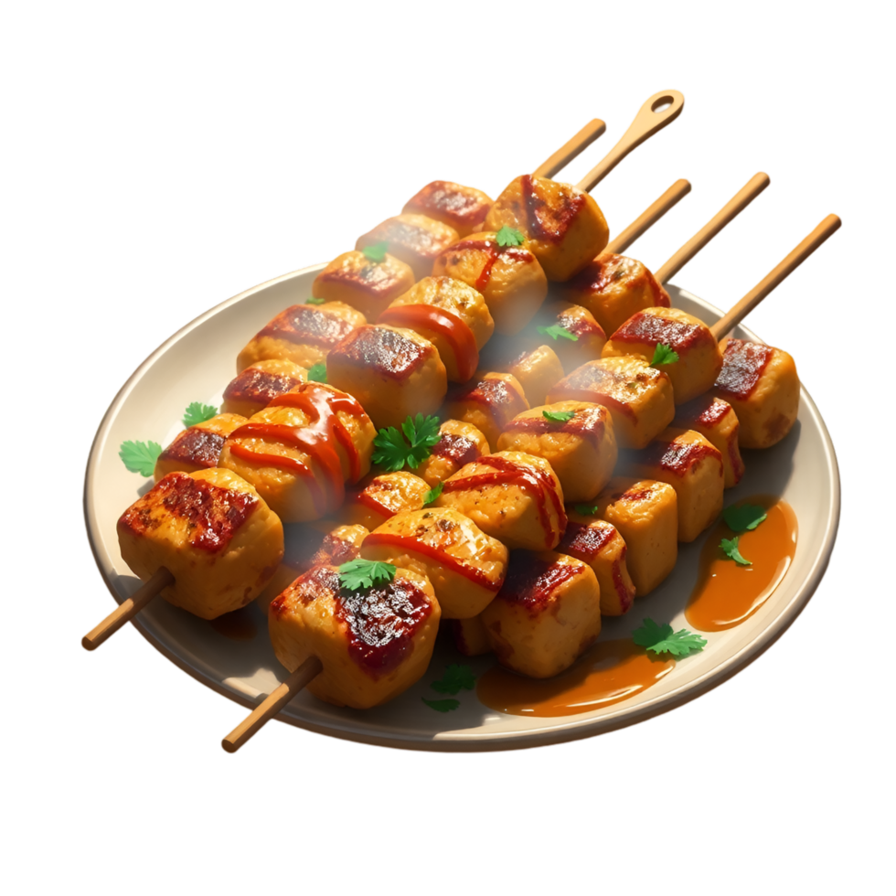 Grilled Chicken Skewers isolated png