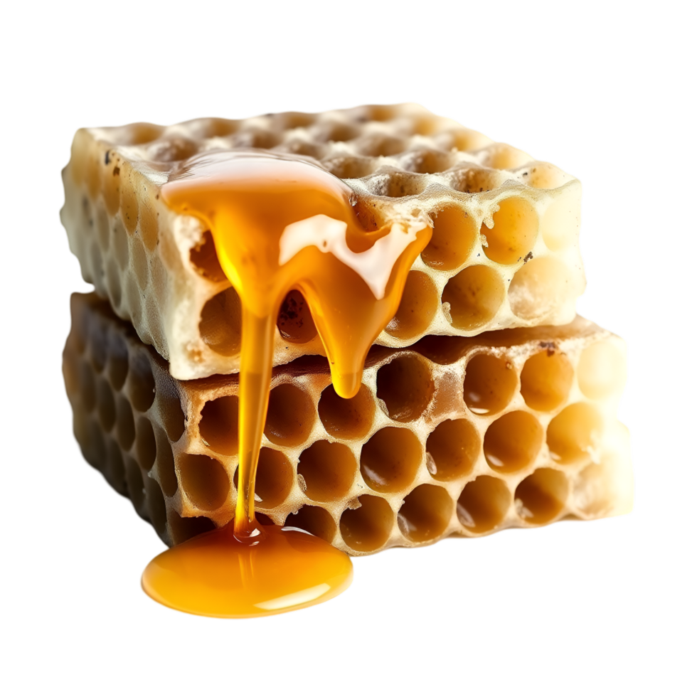 Close-Up of Honeycomb, Dripping Honey, Pure and Organic png