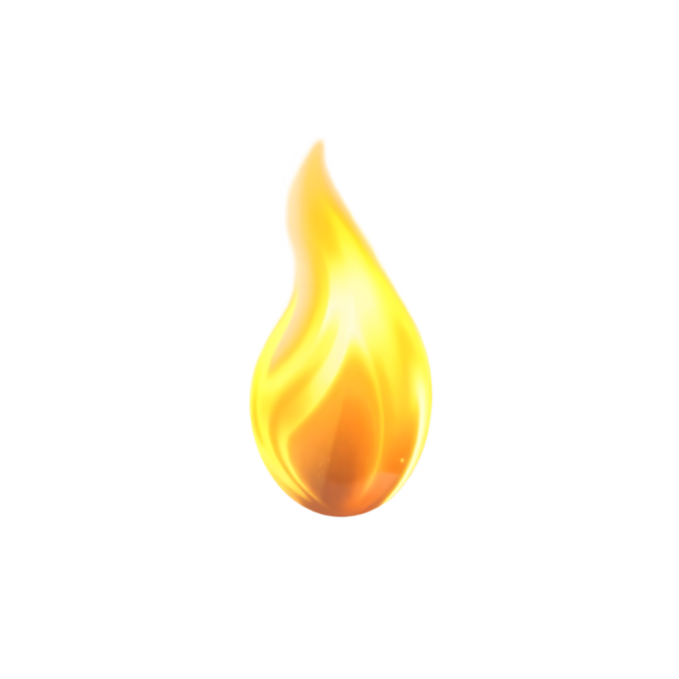 Dynamic Flame Illustration with Vibrant Orange and Yellow Hues png