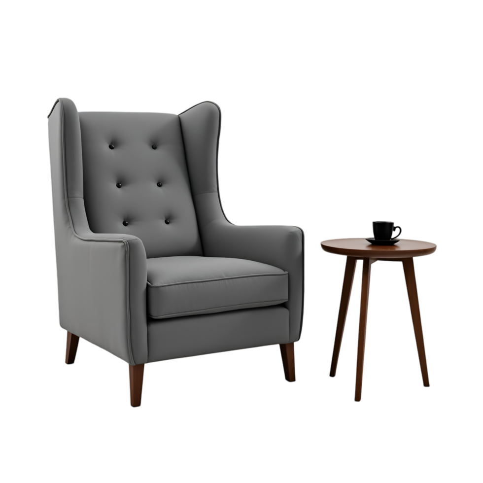 Comfortable Armchair with Soft Fabric and Minimalist Design png