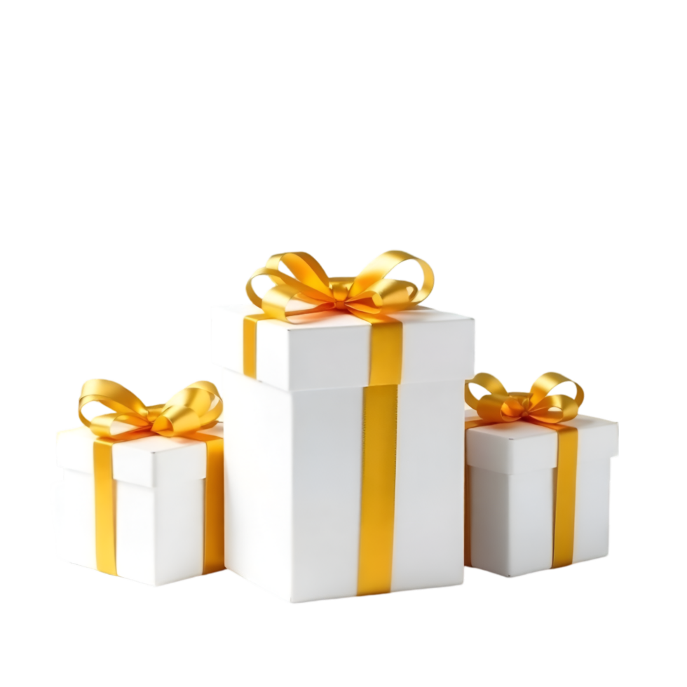 Beautifully Wrapped Gifts with Shiny Ribbons for Celebrations png