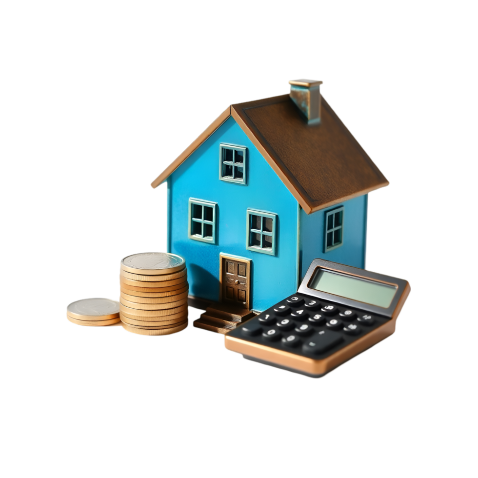 Wealth Management Visual with House Model and Financial Elements png
