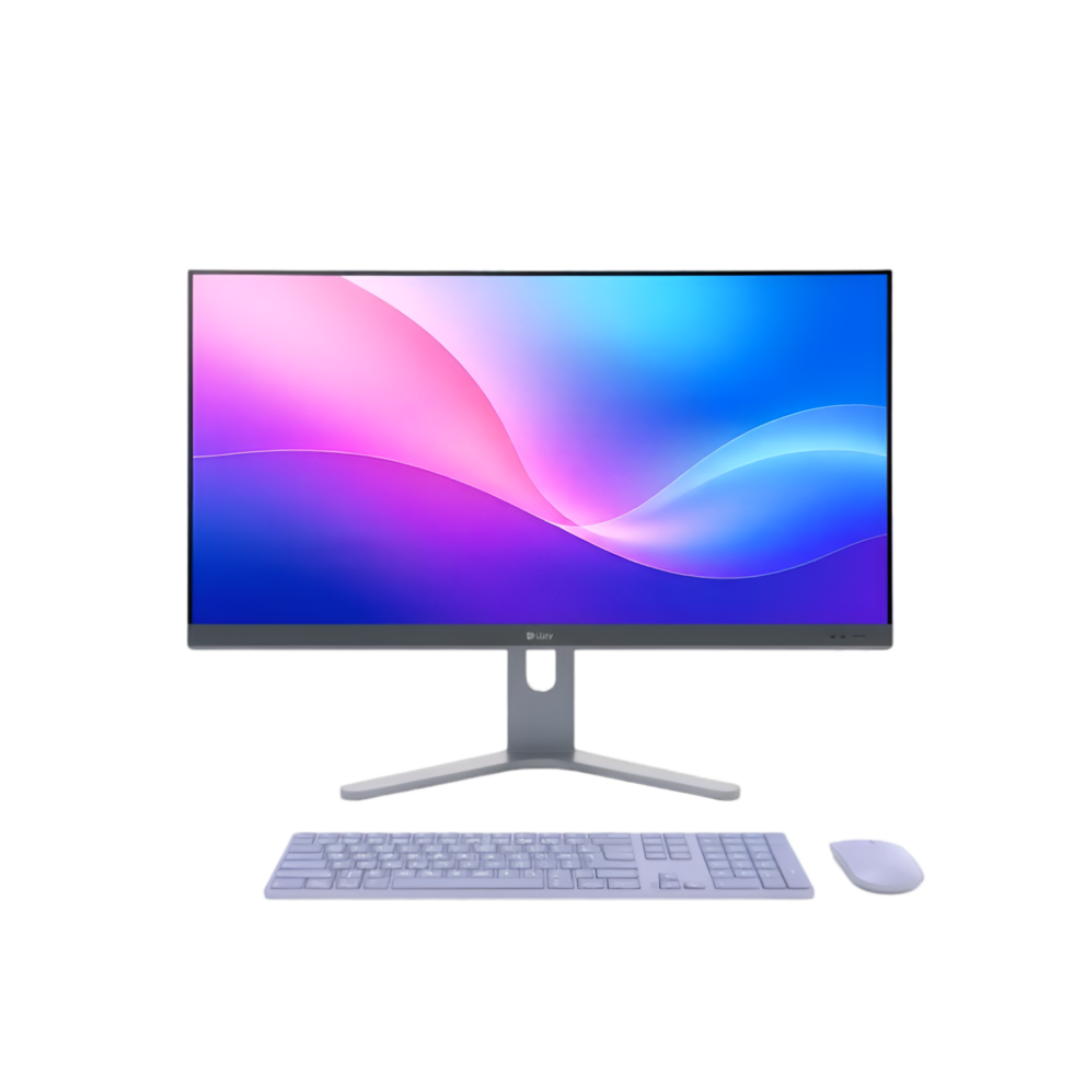 Elegant Monitor and Accessories for Home Office Environment png