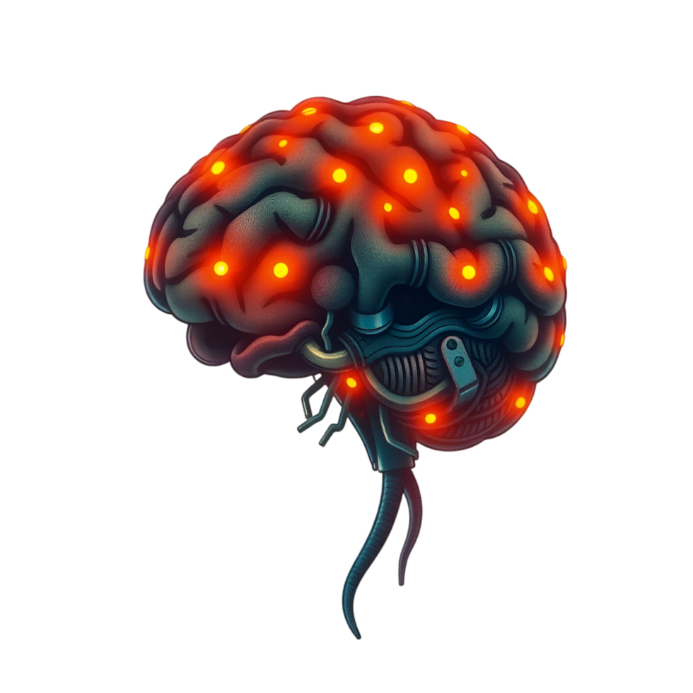 onceptual Brain with Glowing Neural Connections for Technology png