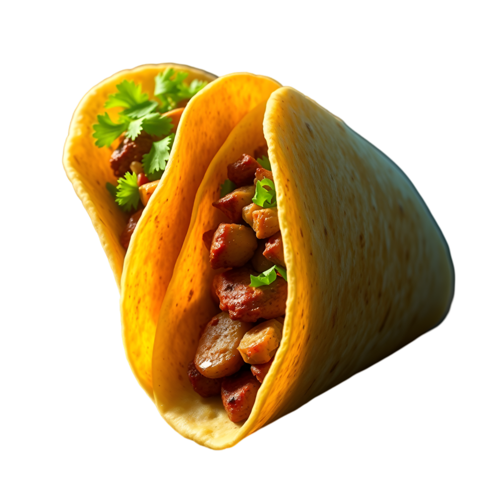 Delicious Tacos Filled with Colorful Vegetables and Meat png
