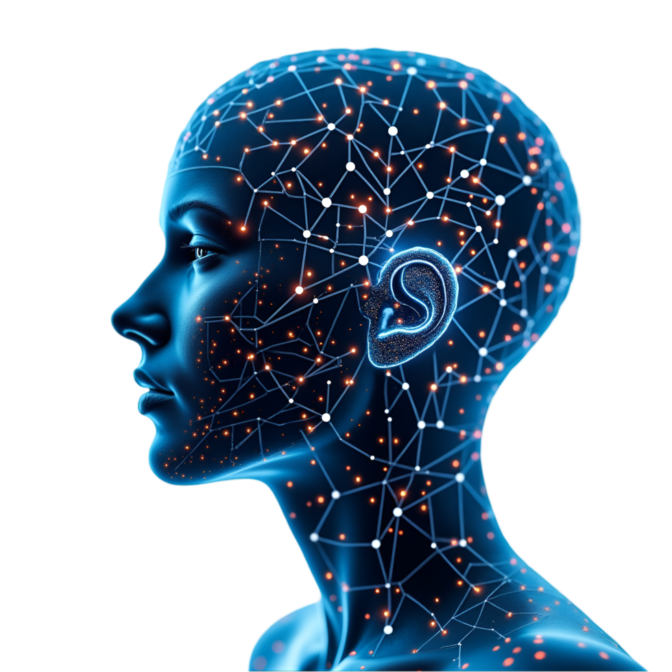 Cybernetic Human Figure Showcasing Advanced Technology png
