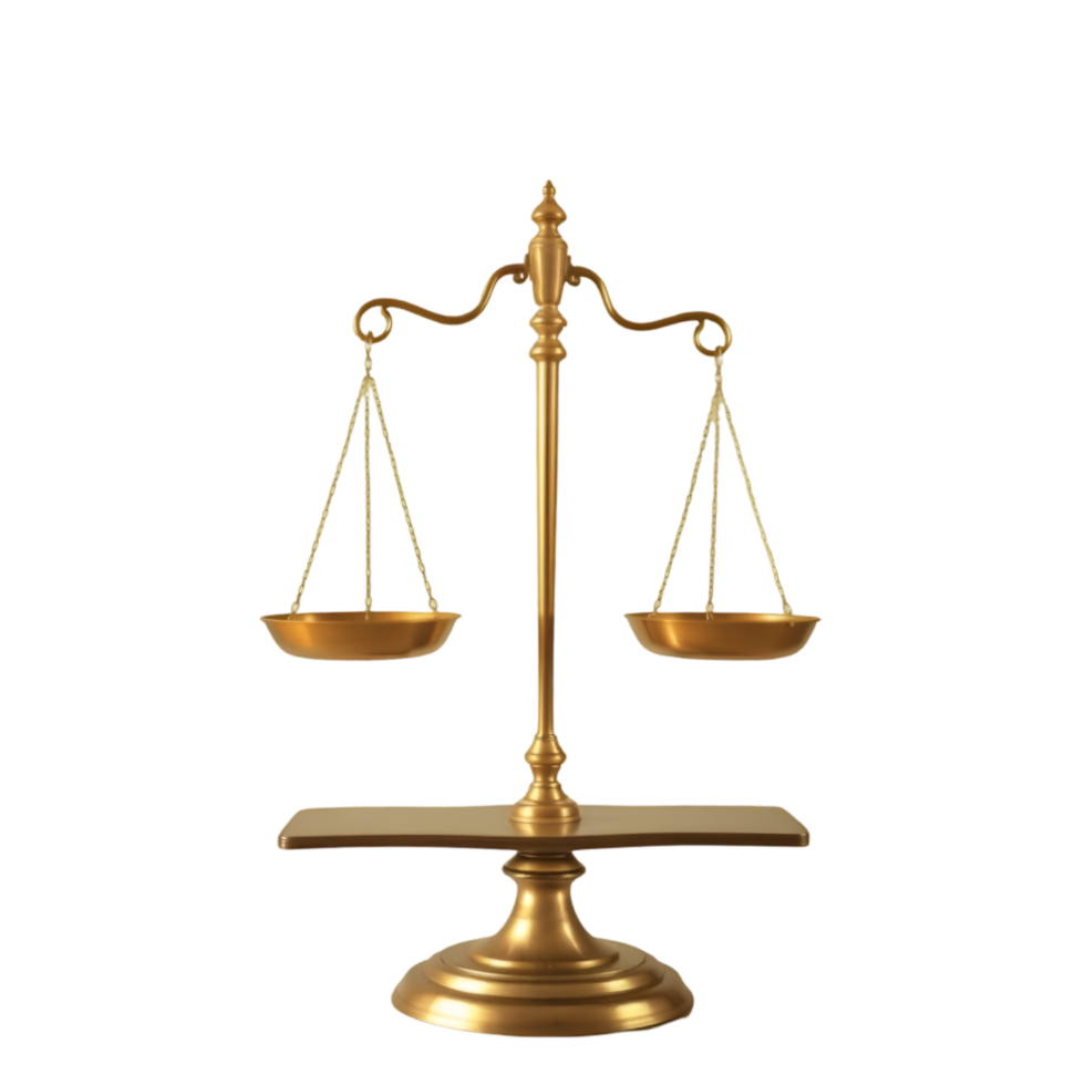 Elegant Golden Balance Scales, Representation of Justice, Legal System png