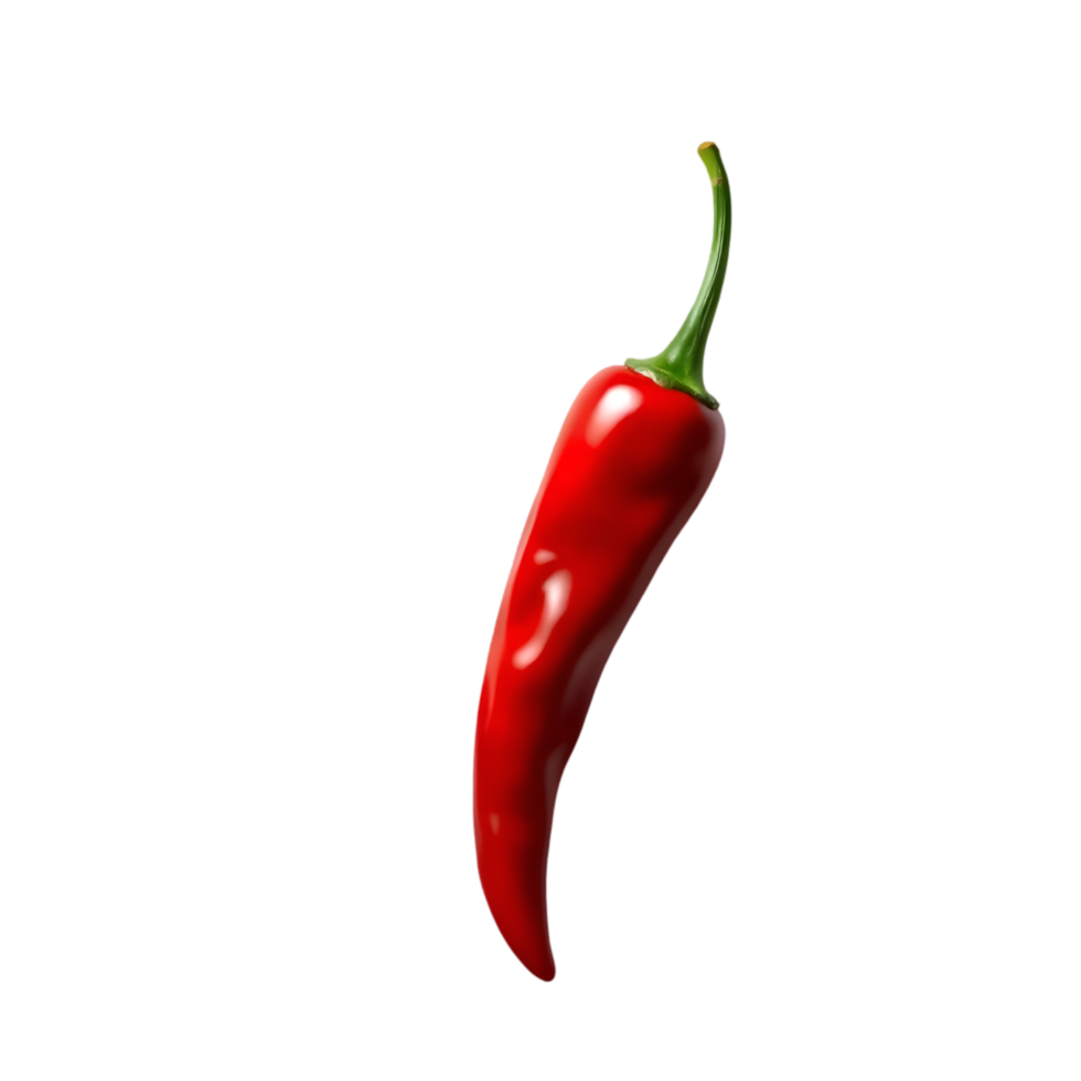 Single Red Chili Pepper isolated on transparent background png