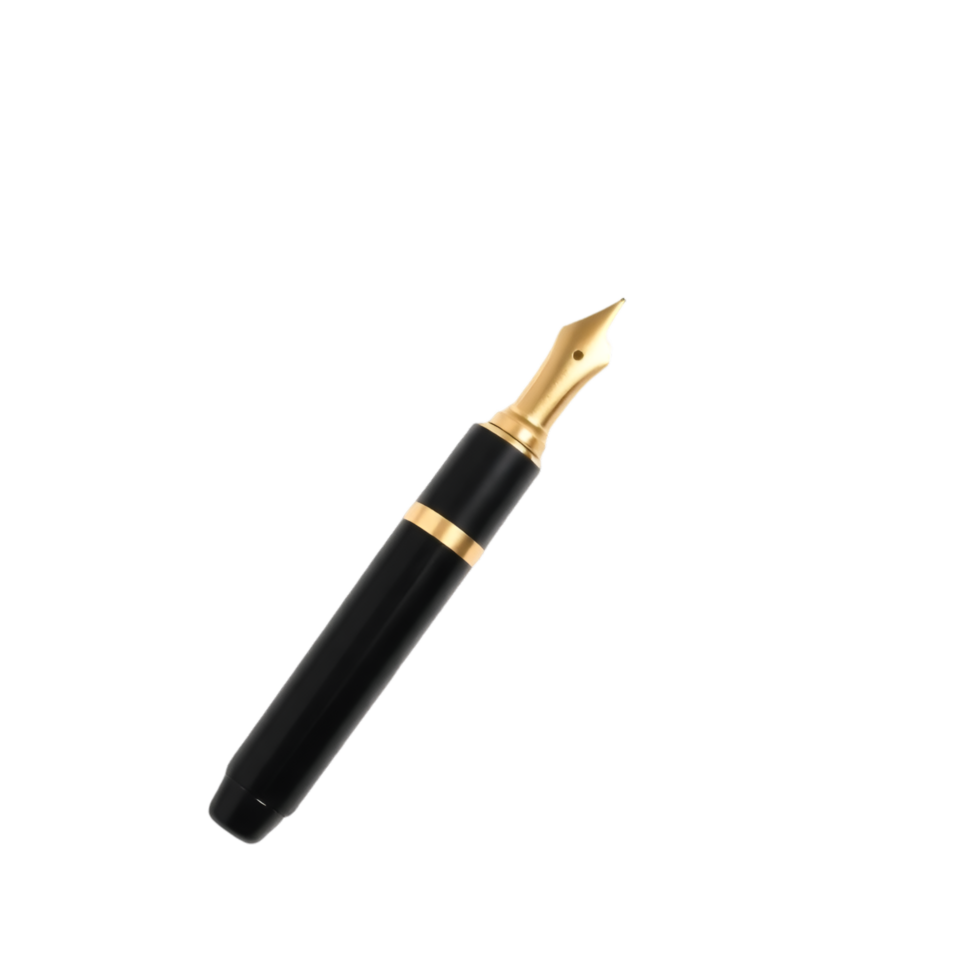 Elegant Gold Nib Fountain Pen png