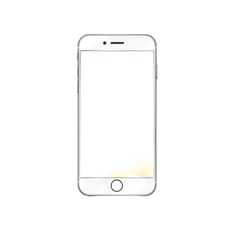 an iphone with blank screen on a white background png