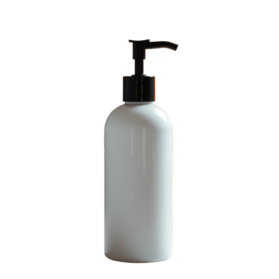 a white bottle dispenser with a black pump on a transparent background png