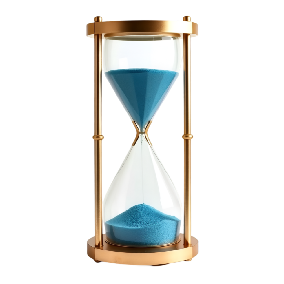 Elegant Hourglass timer with Blue Sand png