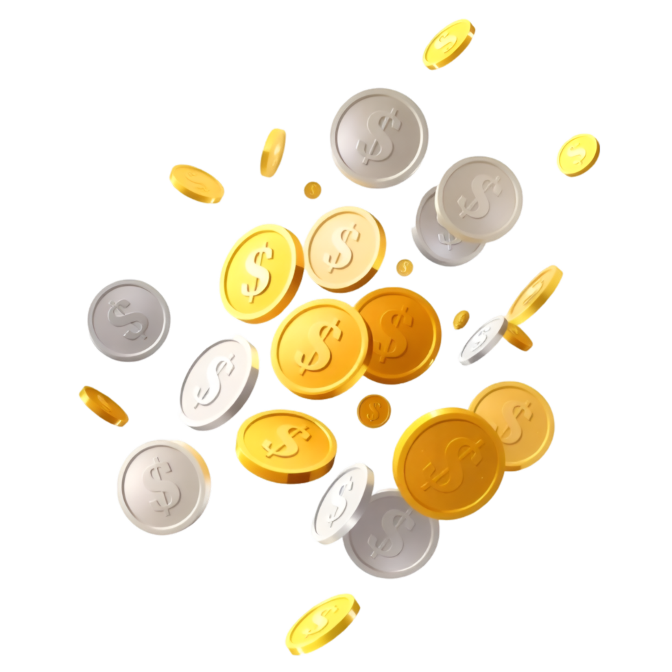 Shower of Money Coins, Riches and Prosperity png