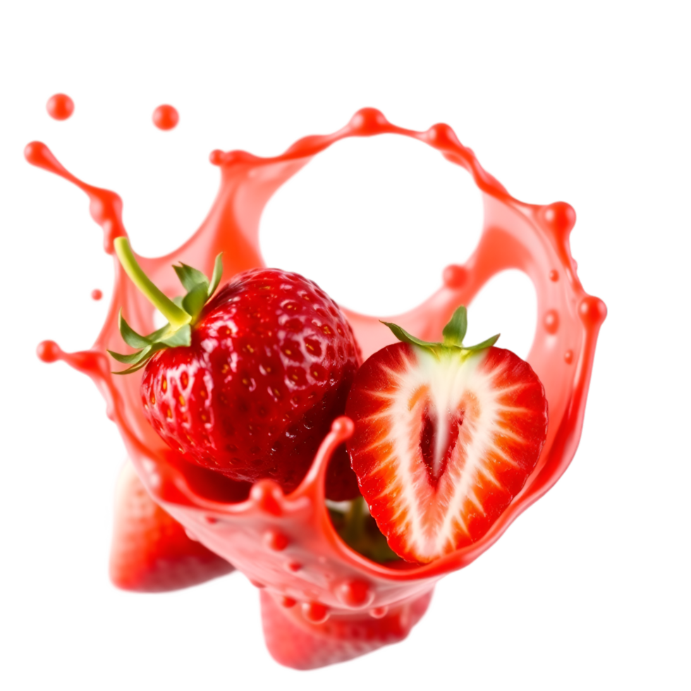 strawberries and liquid splash png