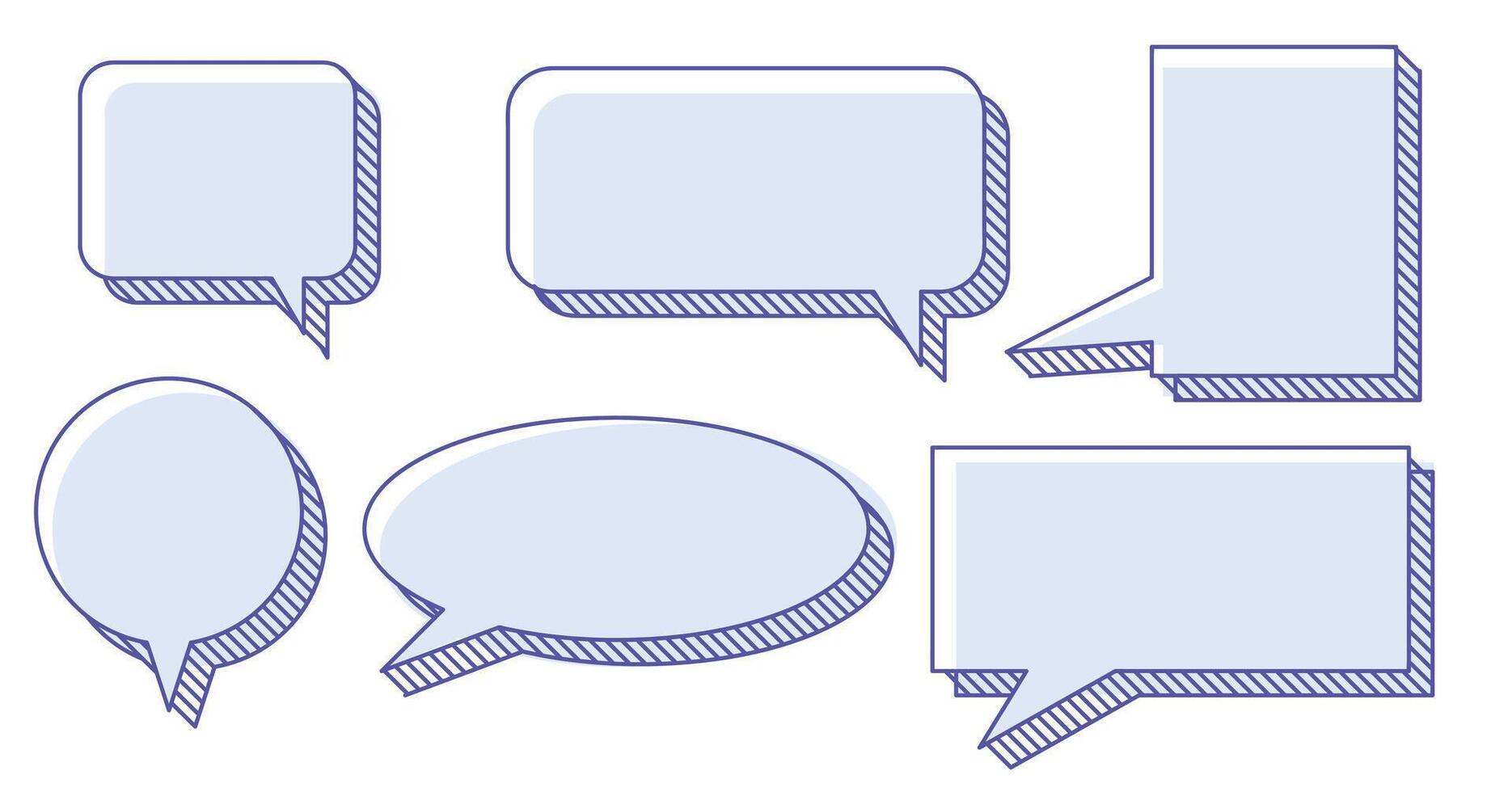 Set of speech bubble, blank speech bubble, talk, communication concept vector