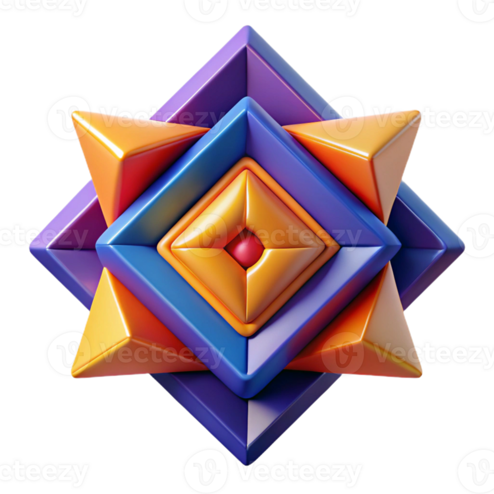 extraordinary contemporary Abstract 3D Geometric Colorful Shapes Illustration original png