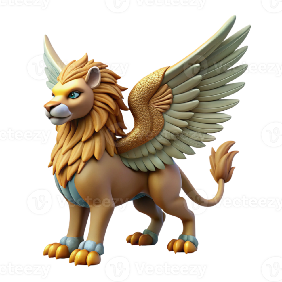 impressive rustic Griffins 3D Render, Fantasy Creature 4K png