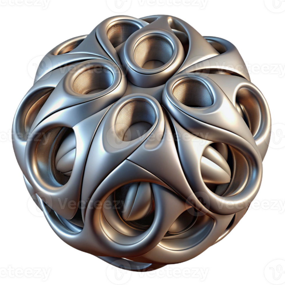 extraordinary minimalist Abstract 3D Metallic Sphere Illustration 4K png