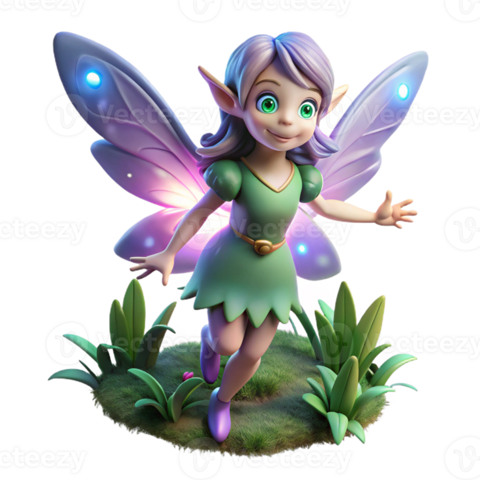 serene contemporary 3D Render of a Cute Fairy Illustration exclusive png