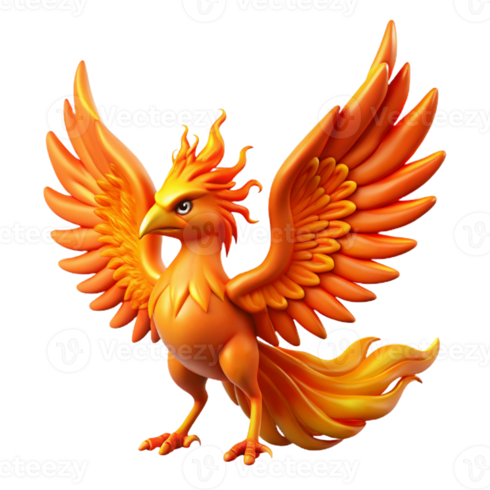 dramatic abstract Fiery Phoenix 3D Render exclusive png