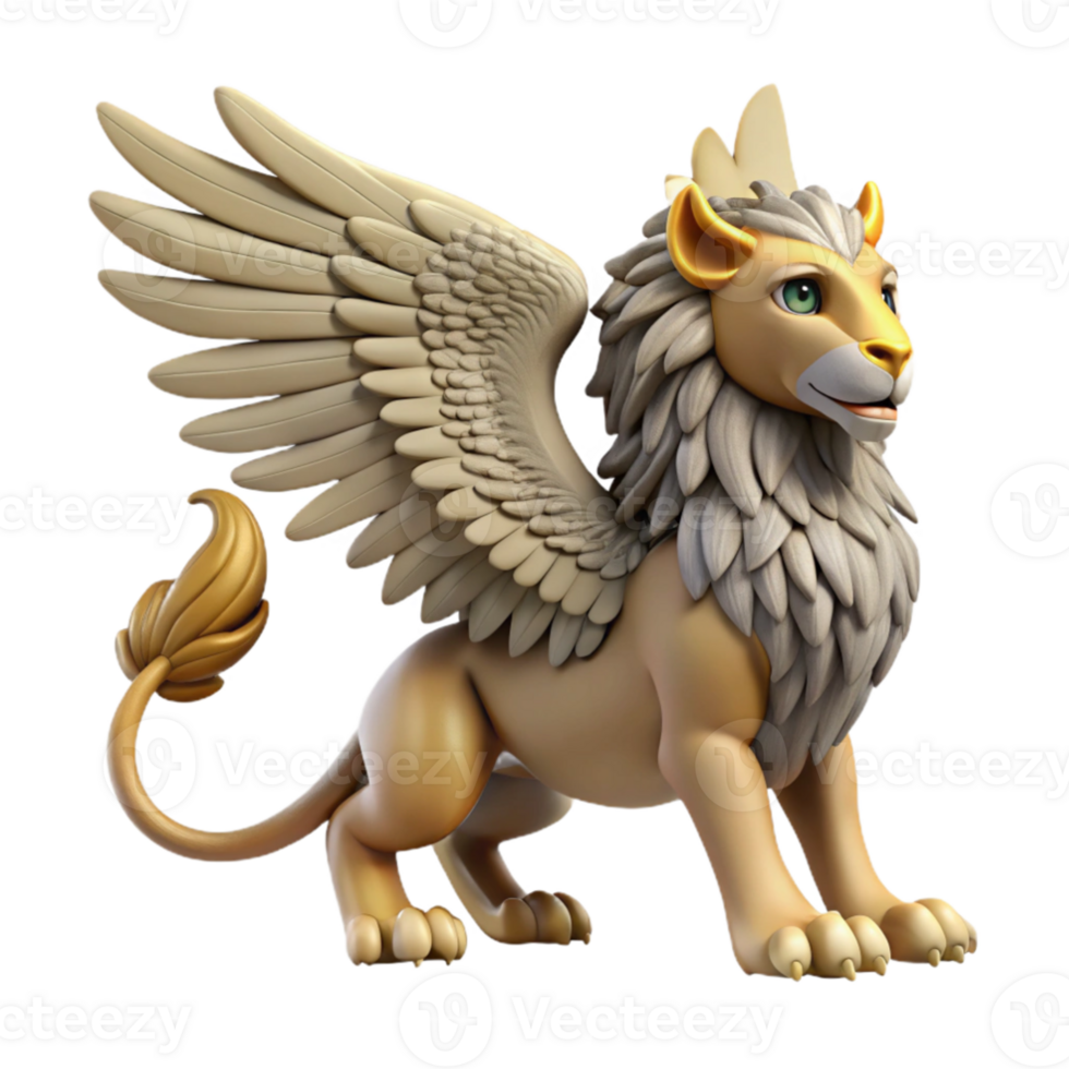 impressive artistic 3D Render Griffin Fantasy Creature authentic png