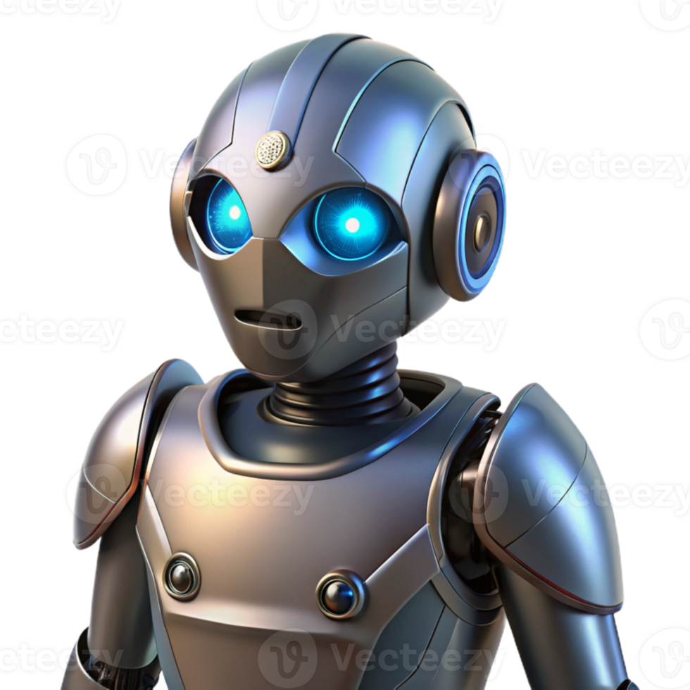 elegant abstract 3D Render of a Friendly Robot high quality png
