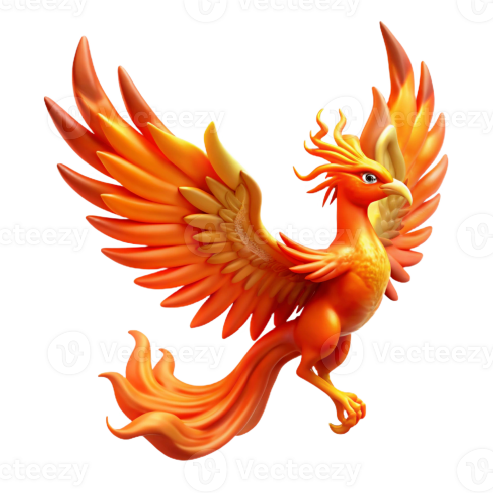 extraordinary abstract Fiery Phoenix 3D Illustration professional png