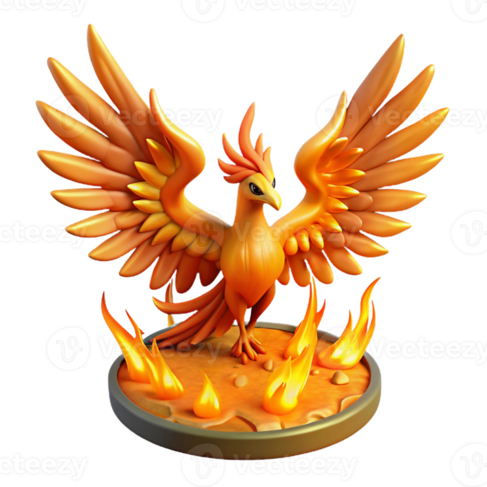 impressive modern Mythical Phoenix 3D Render high quality png