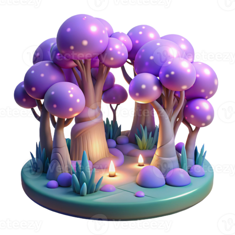 dramatic traditional Enchanted 3D Forest Illustration 4K png