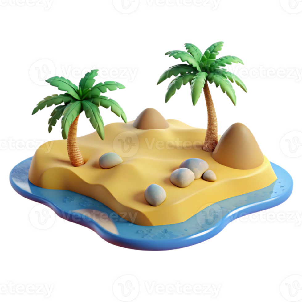 magnificent contemporary Tropical Island 3D Render exclusive png