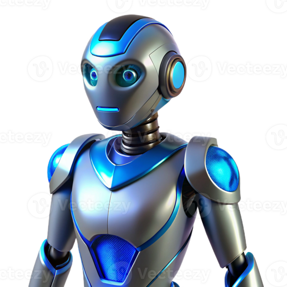 beautiful artistic Friendly Robot 3D Render detailed png
